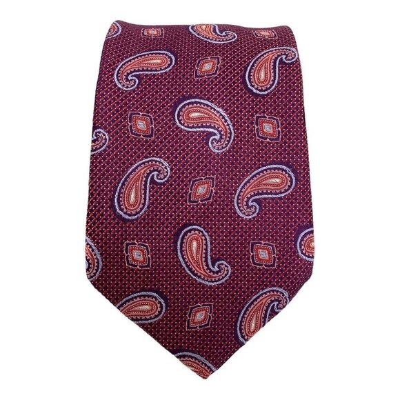 DION SELECTION Purple Paisley Silk Tie H.C In Canada W: 3.5" EX COND - Picture 5 of 6